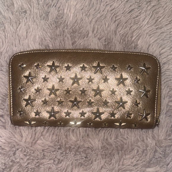 Jimmy Choo Handbags - 😍AUTHENTIC🔥 Gold Star-Studded JIMMY CHOO long Wallet EUC!